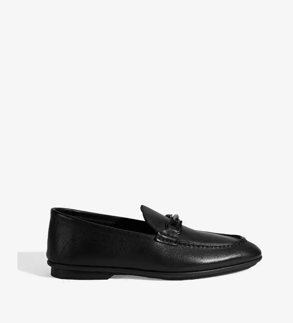 Erkek Siyah Slip-On Deri Loafer - Görsel 1