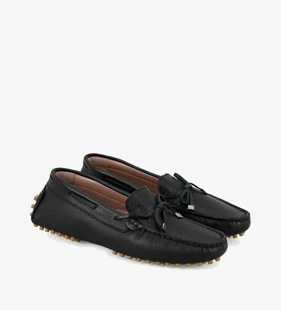 Kadın Siyah Deri Loafer - Görsel 1