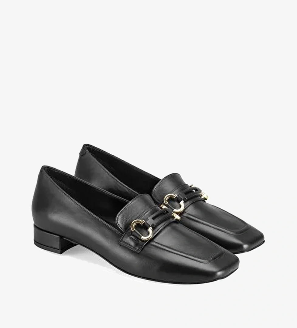 Kadın Siyah Deri Günlük Ayakkabı - Görsel 1