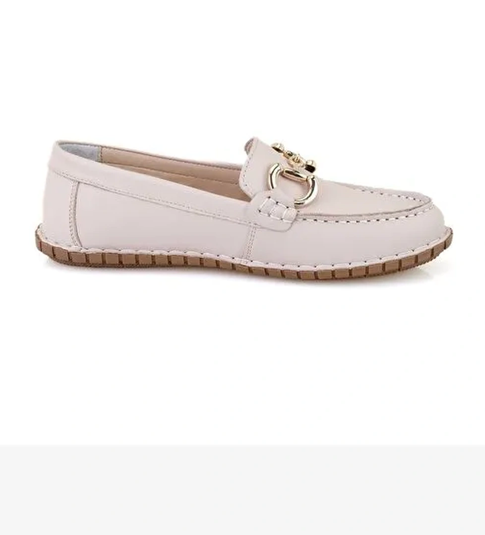 Kadın Pudra DesaComfort Deri Loafer - Görsel 1