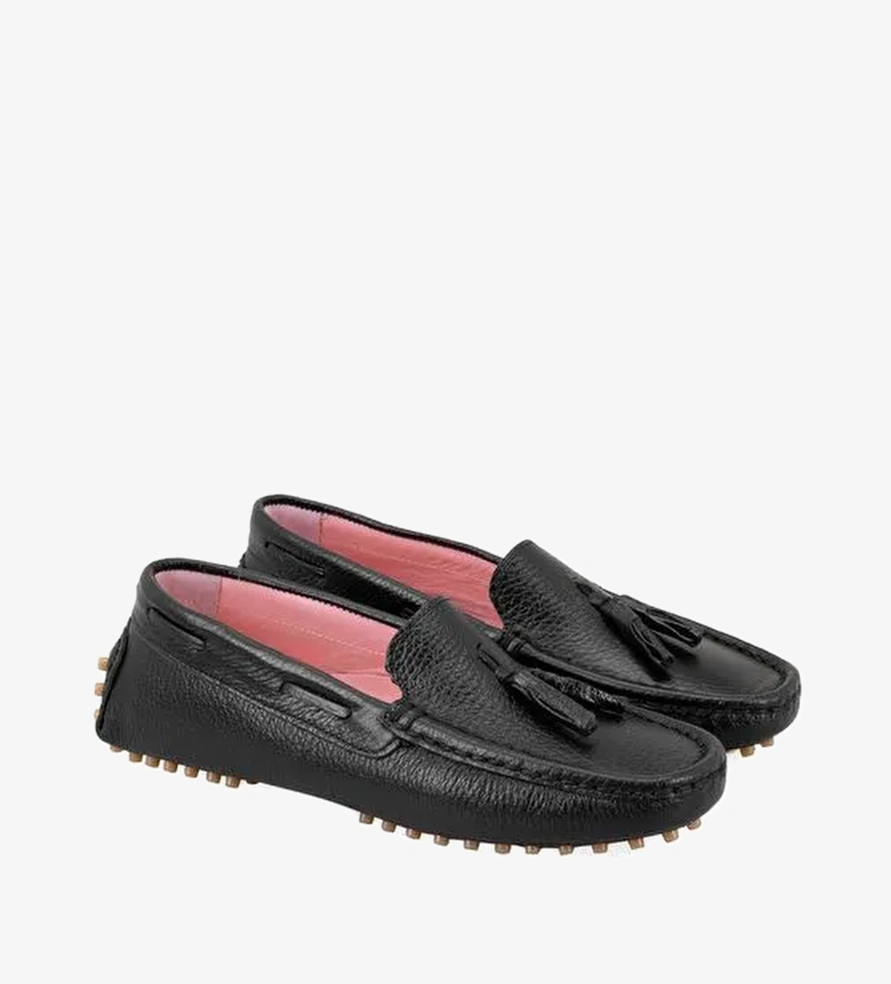 Kadın Siyah Deri Loafer - Görsel 1