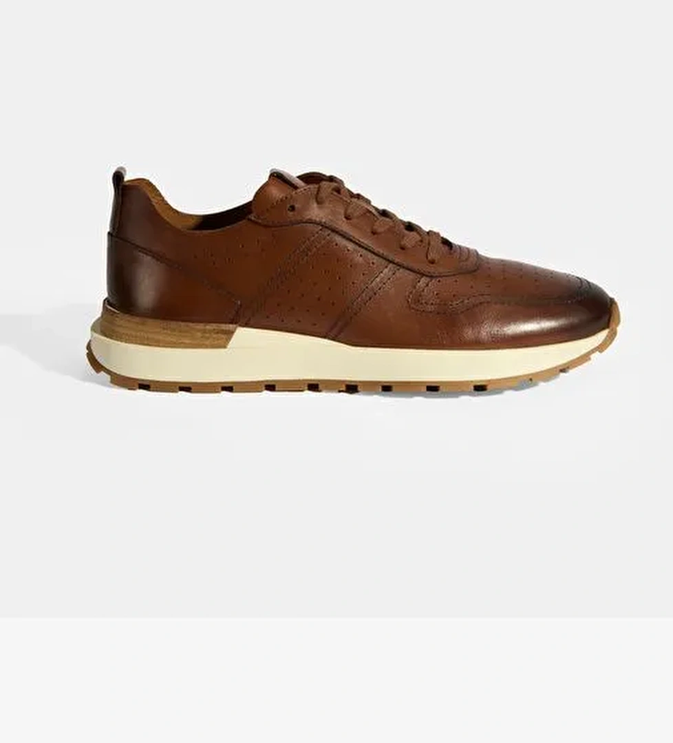 Ketrina Taba Erkek Deri Bağcıklı Günlük Ayakkabı - Görsel 1