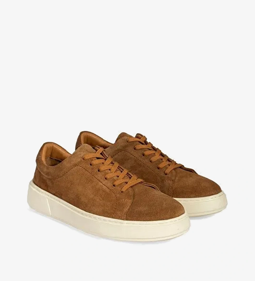 Erkek Taba Bağcıklı Süet Spor Ayakkabı - Görsel 1