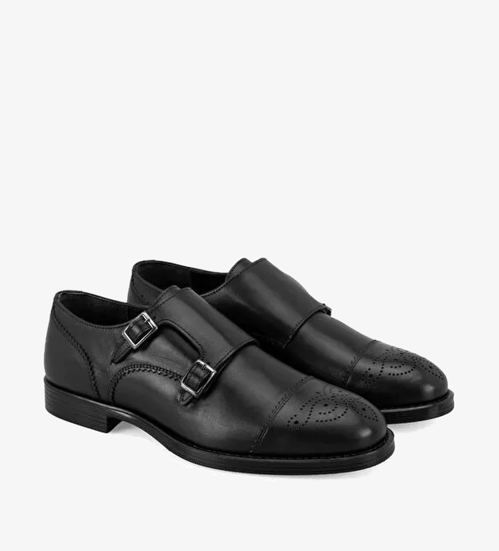 Kadın Siyah Deri Klasik Ayakkabı - Görsel 1