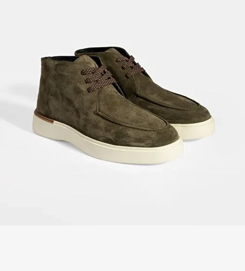 Erkek Yeşil Bağcıklı Süet Bot - Görsel 1