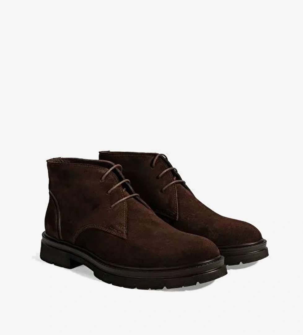 Erkek Kahve Bağcıklı Süet Bot - Görsel 1