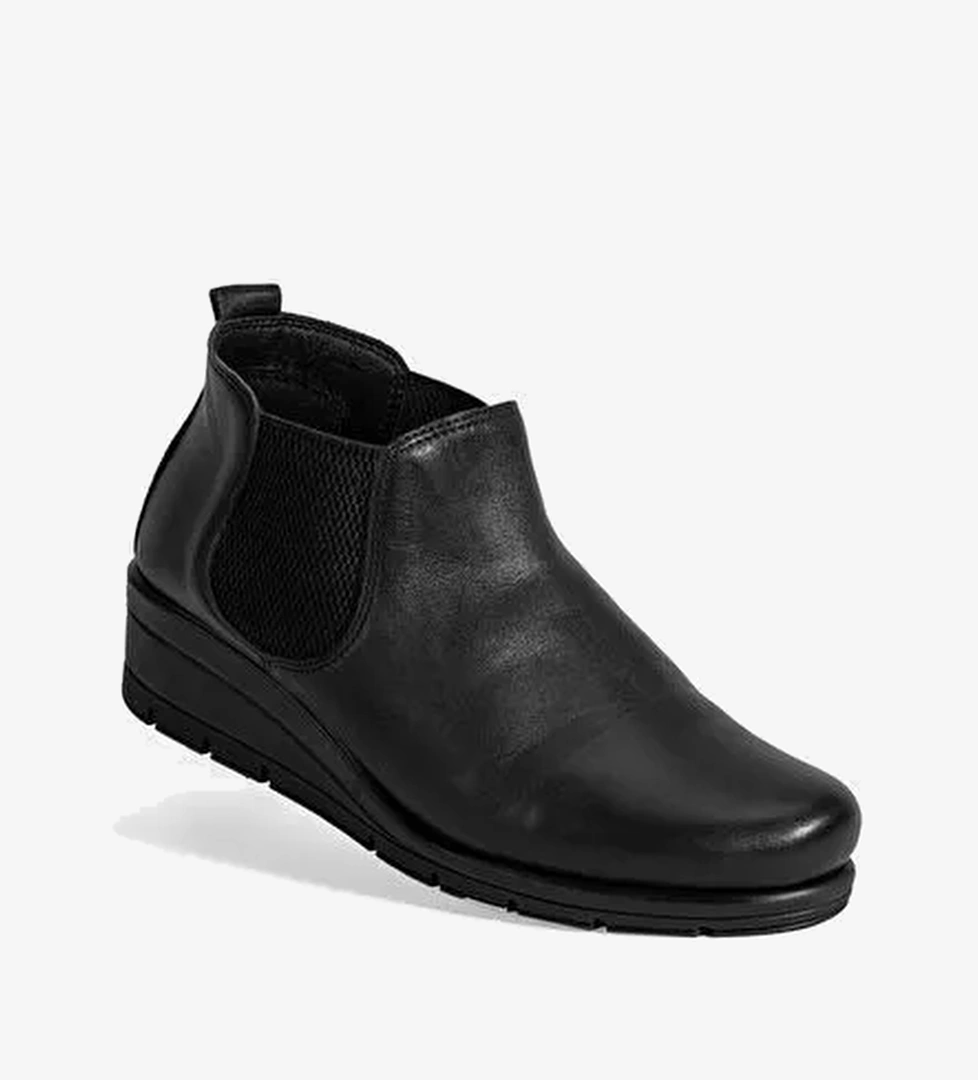 Kadın Siyah DesaComfort Bilek Boy Deri Bot - Görsel 1