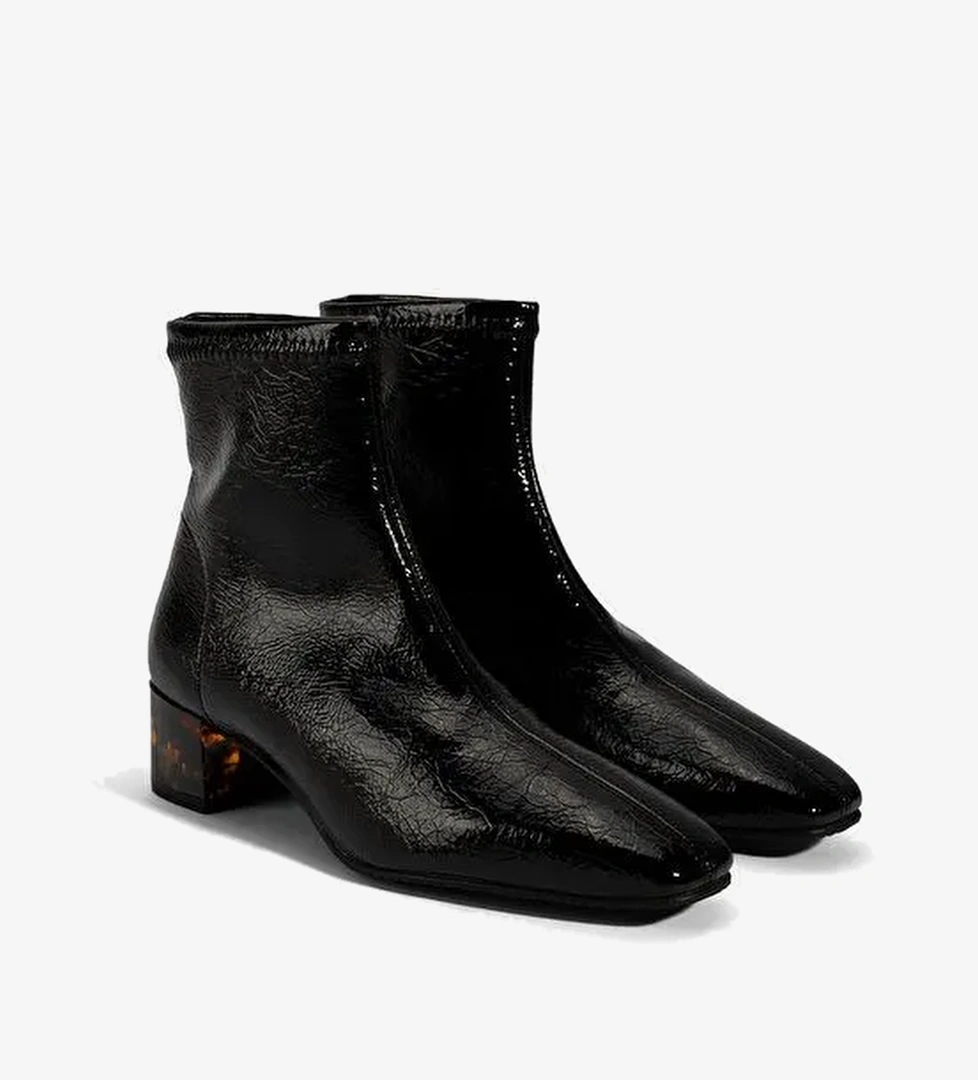 Kadın Siyah Kalın Topuklu Stretch Bot - Görsel 1