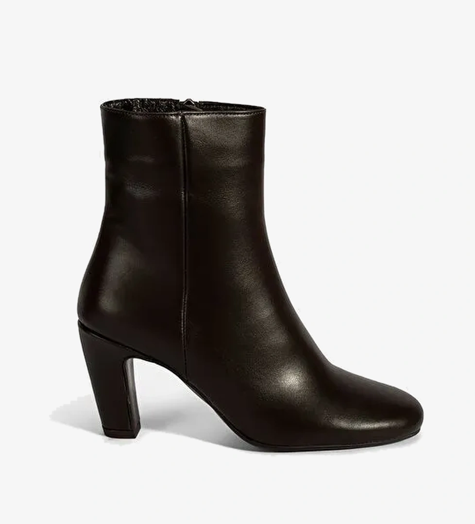 Kadın Kahve Topuklu Deri Bot - Görsel 1