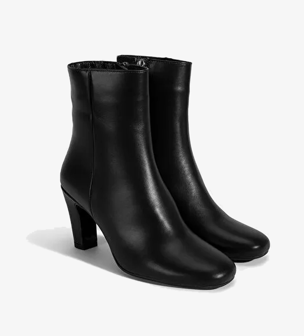 Kadın Siyah Topuklu Deri Bot - Görsel 1