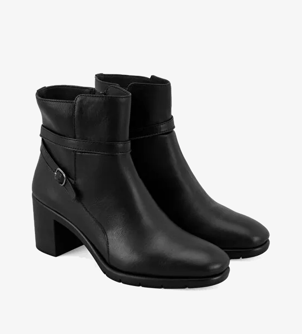 Hallie Siyah Kadın DesaComfort Topuklu Deri Bot - Görsel 1