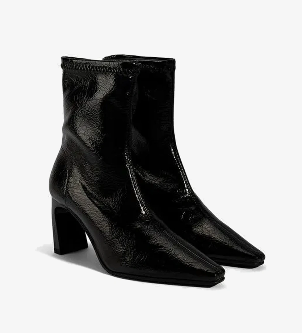 Kadın Siyah Kalın Topuklu Stretch Bot - Görsel 1