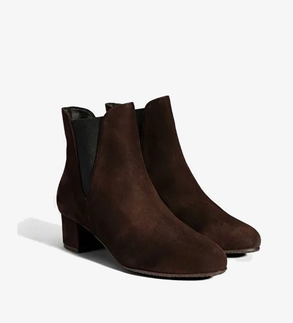 Kadın Kahve DesaComfort Lastikli Süet Chelsea Bot - Görsel 1