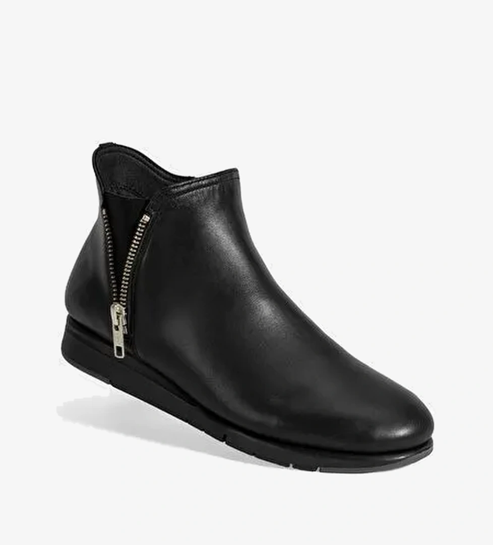 Kadın Siyah Fermuarlı DesaComfort Deri Bot - Görsel 1