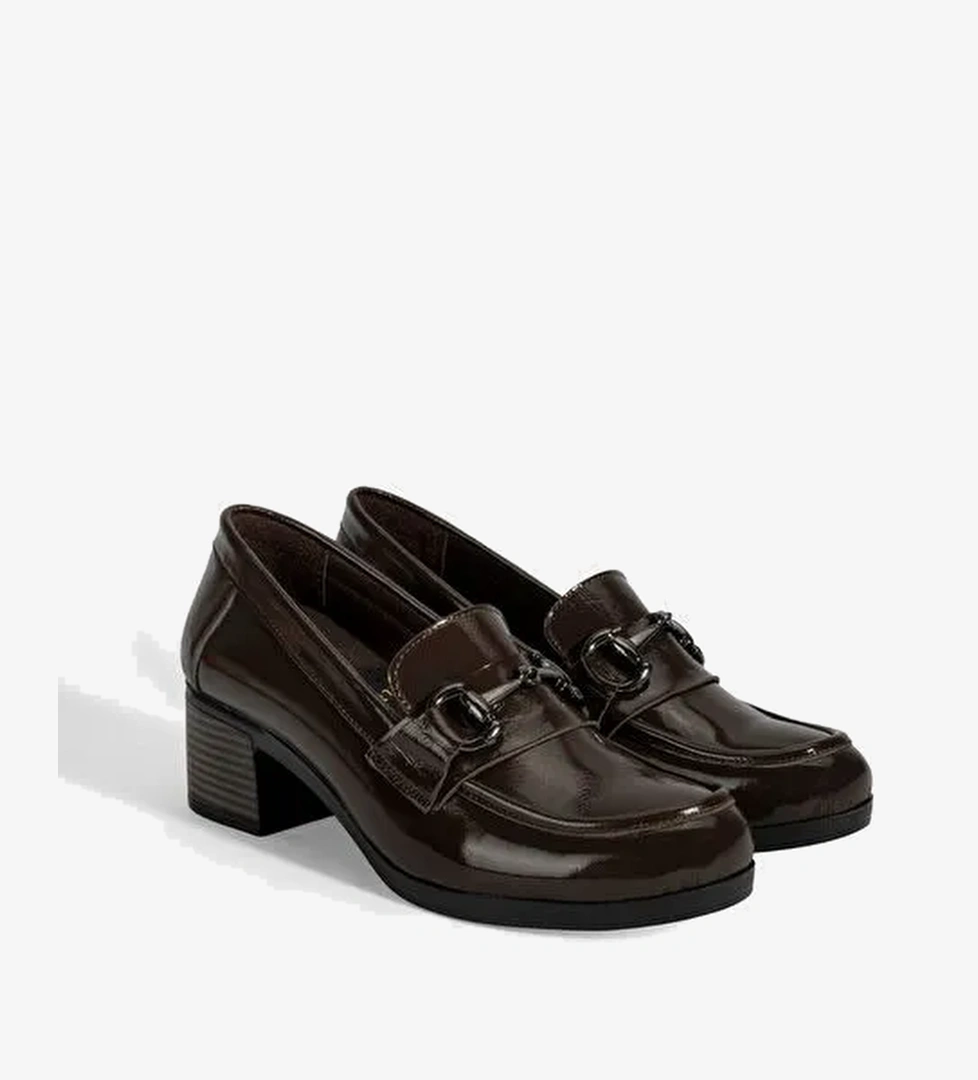 Kadın Kahve DesaComfort Topuklu Rugan Ayakkabı - Görsel 1