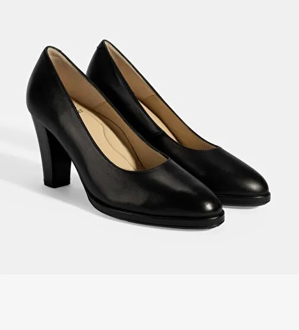 Kadın Siyah DesaComfort Deri Topuklu Ayakkabı - Görsel 1