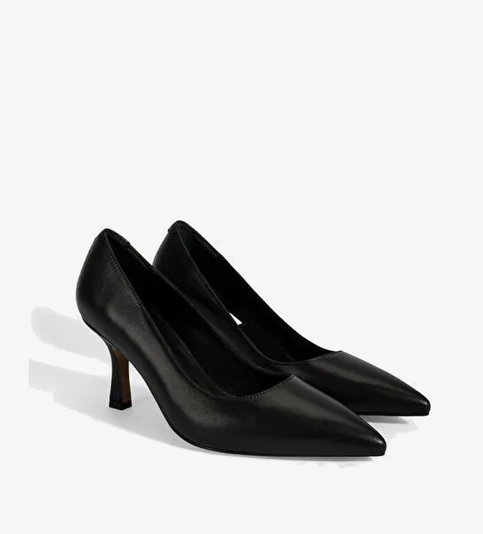 Kadın Siyah Deri Stiletto - Görsel 1