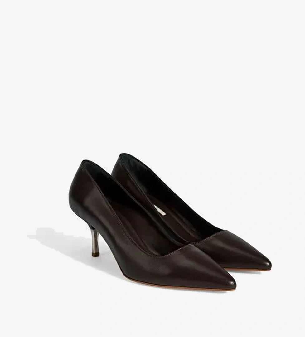 Kadın Kahve Deri Stiletto - Görsel 1
