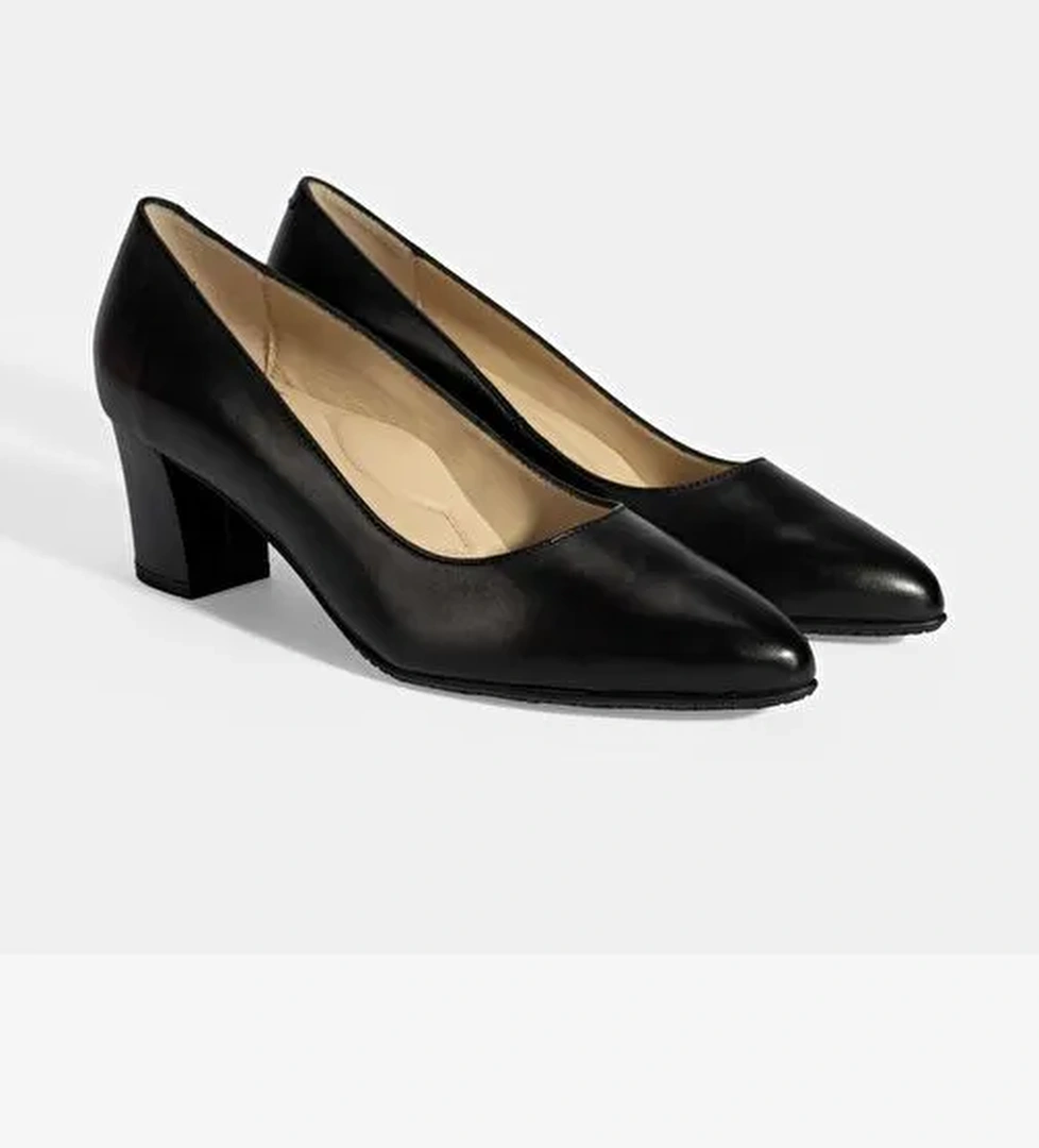 Kadın Siyah DesaComfort Topuklu Deri Ayakkabı - Görsel 1