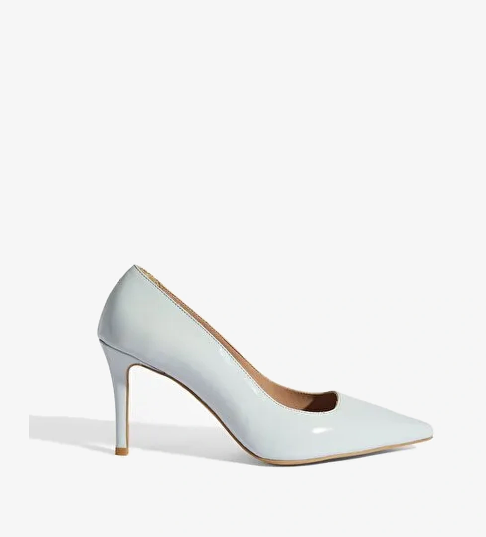 Kadın Mavi Rugan Topuklu Ayakkabı - Görsel 1