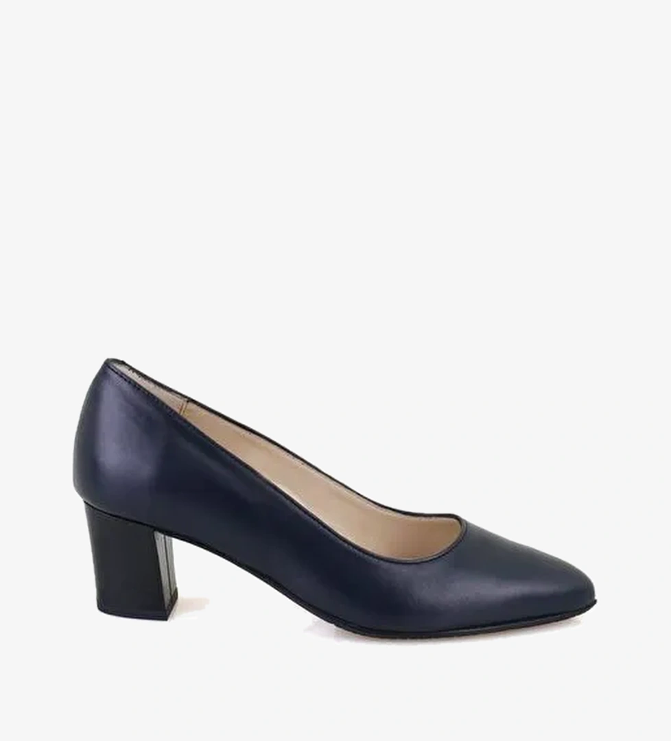 Kadın Lacivert Topuklu Deri DesaComfort Klasik Ayakkabı - Görsel 1