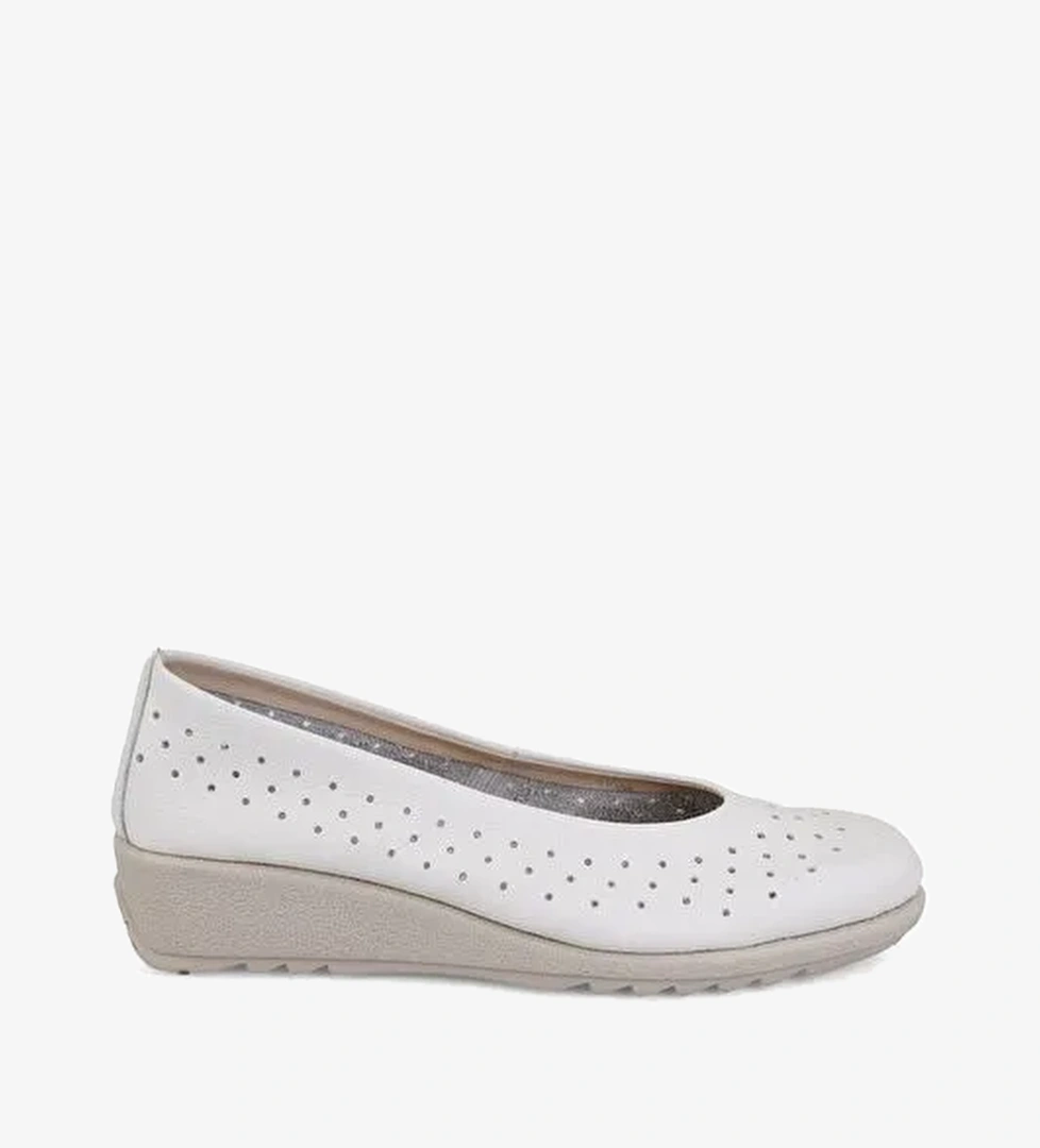 Kadın Beyaz DesaComfort Deri Babet - Görsel 1