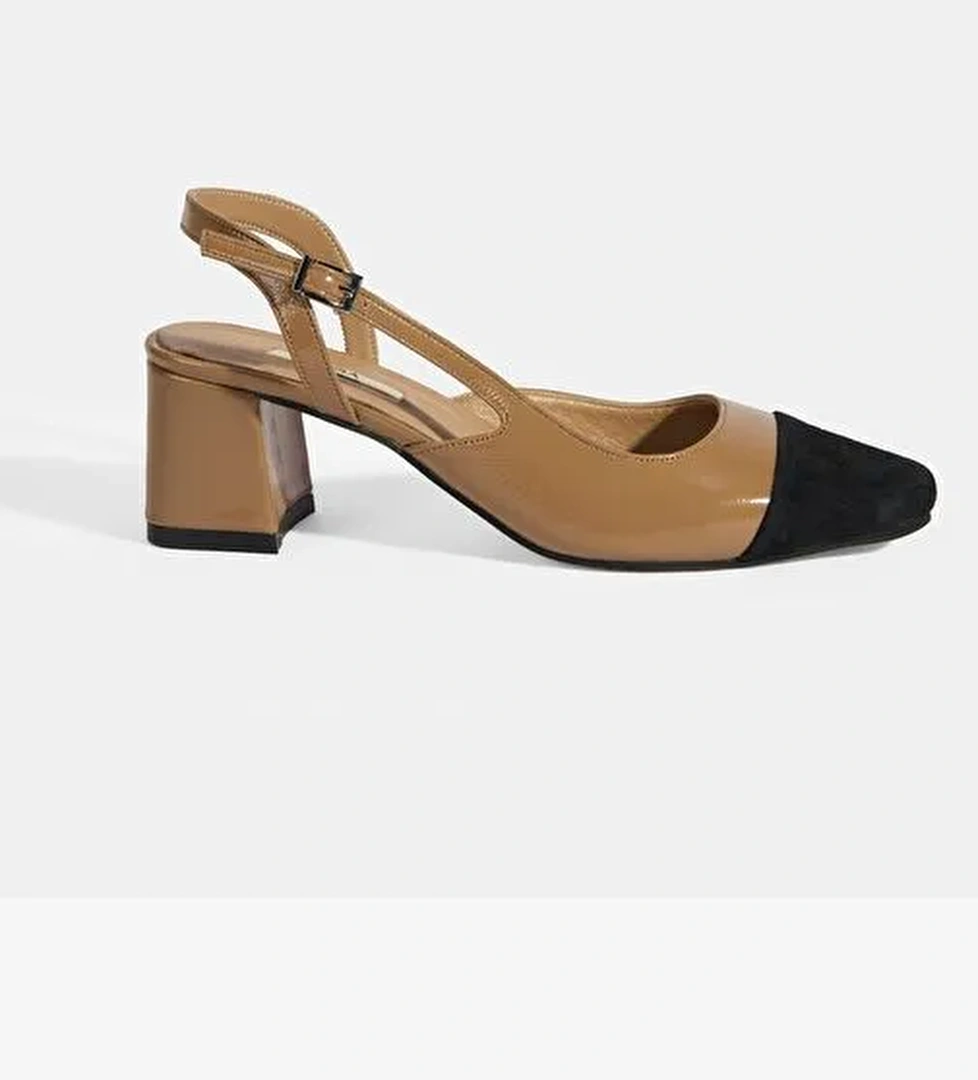 Kadın Kahve Deri Topuklu Klasik Ayakkabı - Görsel 1