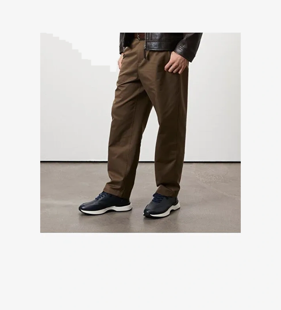 Bria Lacivert Erkek Deri Spor Ayakkabı - Görsel 1