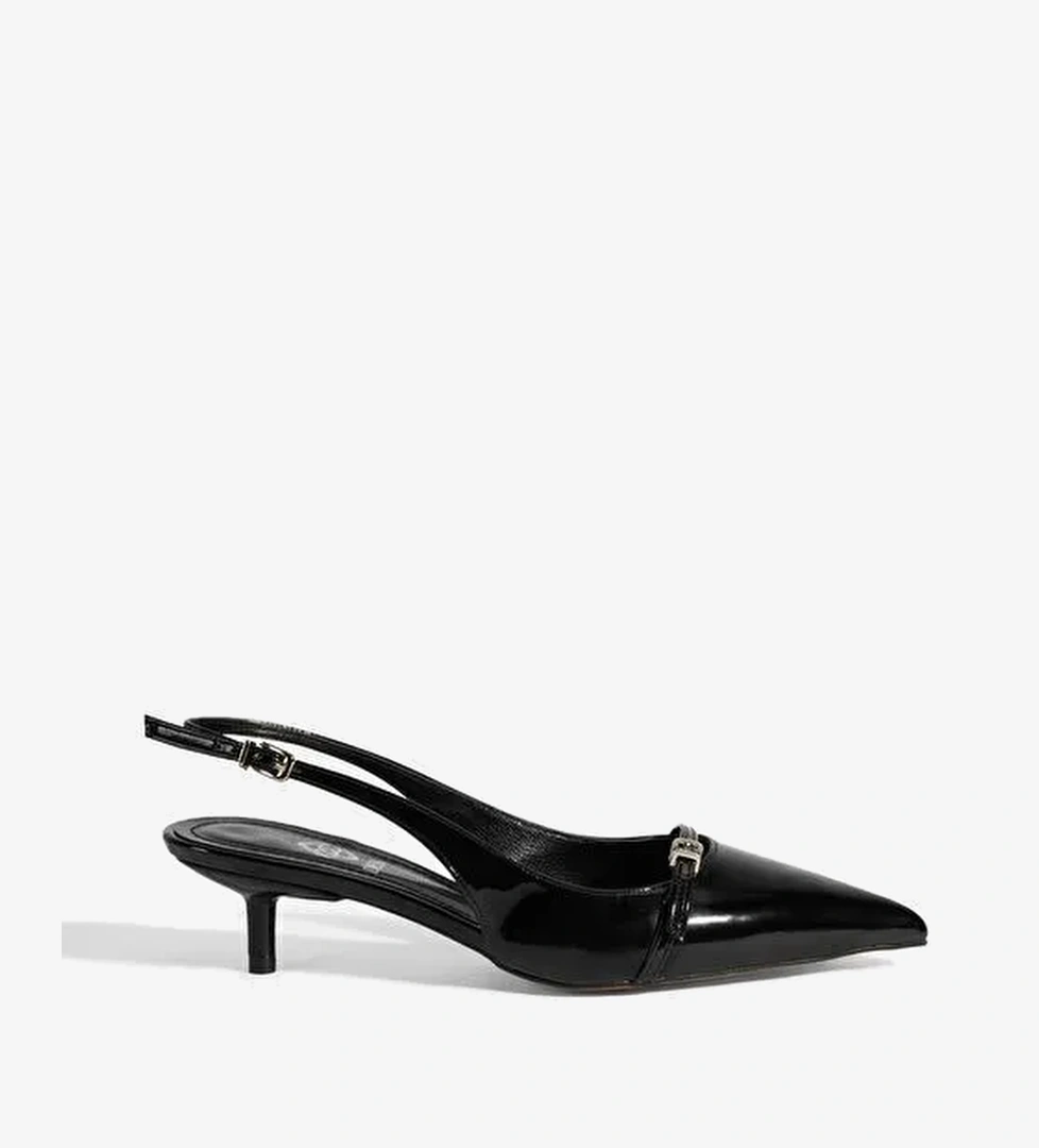 Kadın Siyah Topuklu Klasik Ayakkabı - Görsel 1