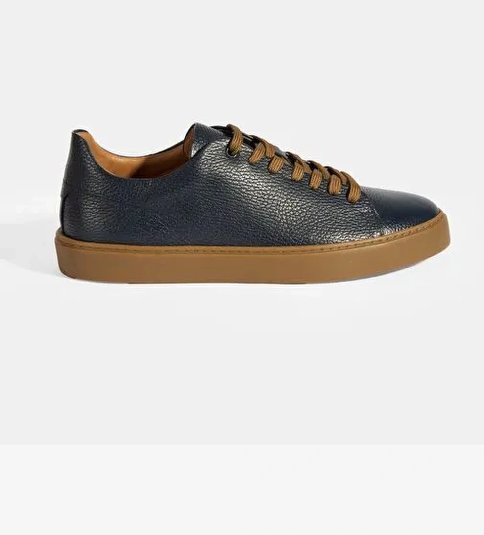 Monikar Lacivert Erkek Deri Bağcıklı Günlük Ayakkabı - Görsel 1