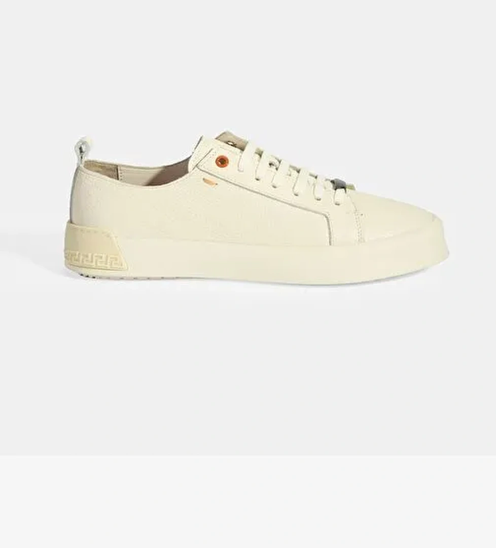 Erkek Krem Bağcıklı Deri Spor Ayakkabı - Görsel 1