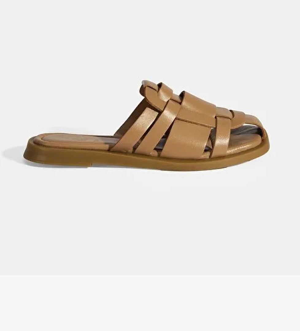 Kadın Taba Deri Terlik - Görsel 1