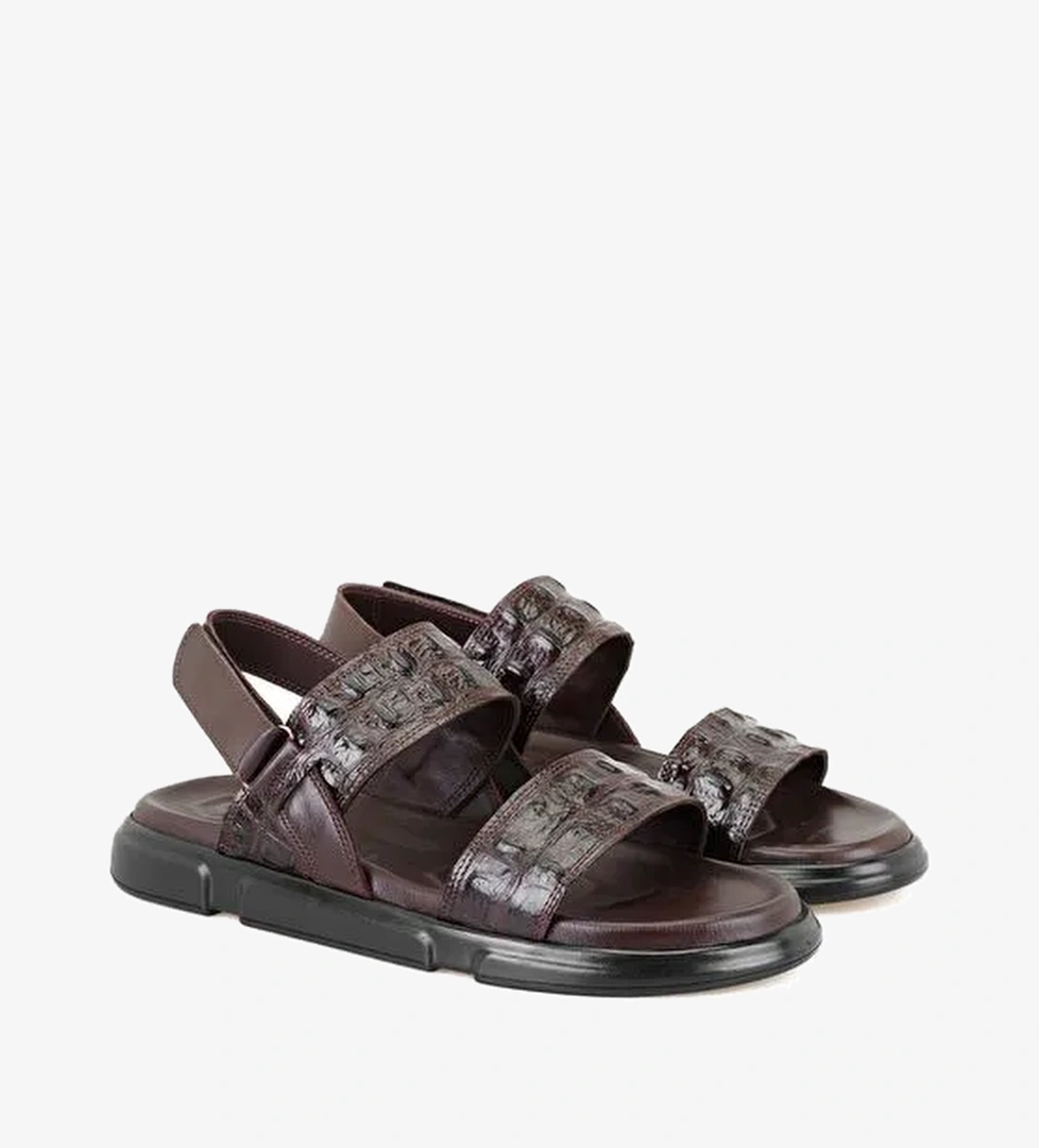 Ellery Kahve Erkek Deri Sandalet - Görsel 1