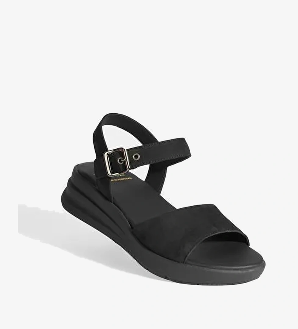 Selinna Siyah Kadın DesaComfort Deri Sandalet - Görsel 1