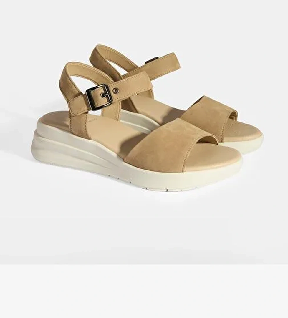 Selinna Bej Kadın DesaComfort Deri Sandalet - Görsel 1
