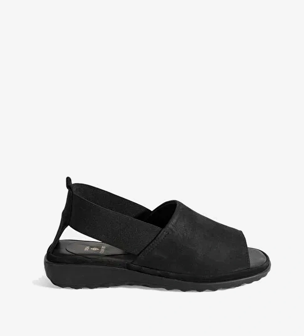 Laney Siyah Kadın Nubuk DesaComfort Deri Sandalet - Görsel 1