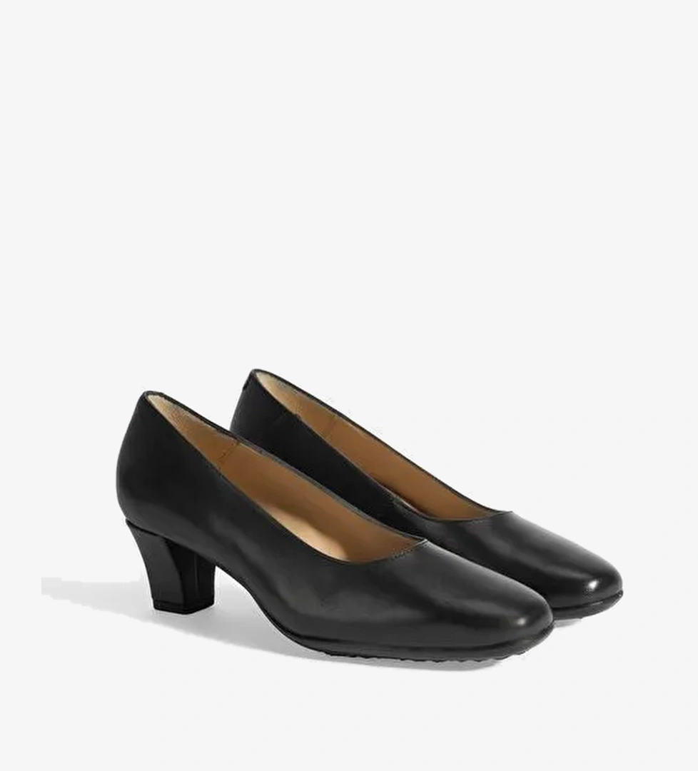 Kadın Siyah DesaComfort Deri Klasik Topuklu Ayakkabı - Görsel 1