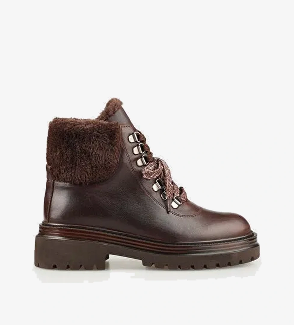 Kahve Deri Kadın Günlük Bot - Görsel 1