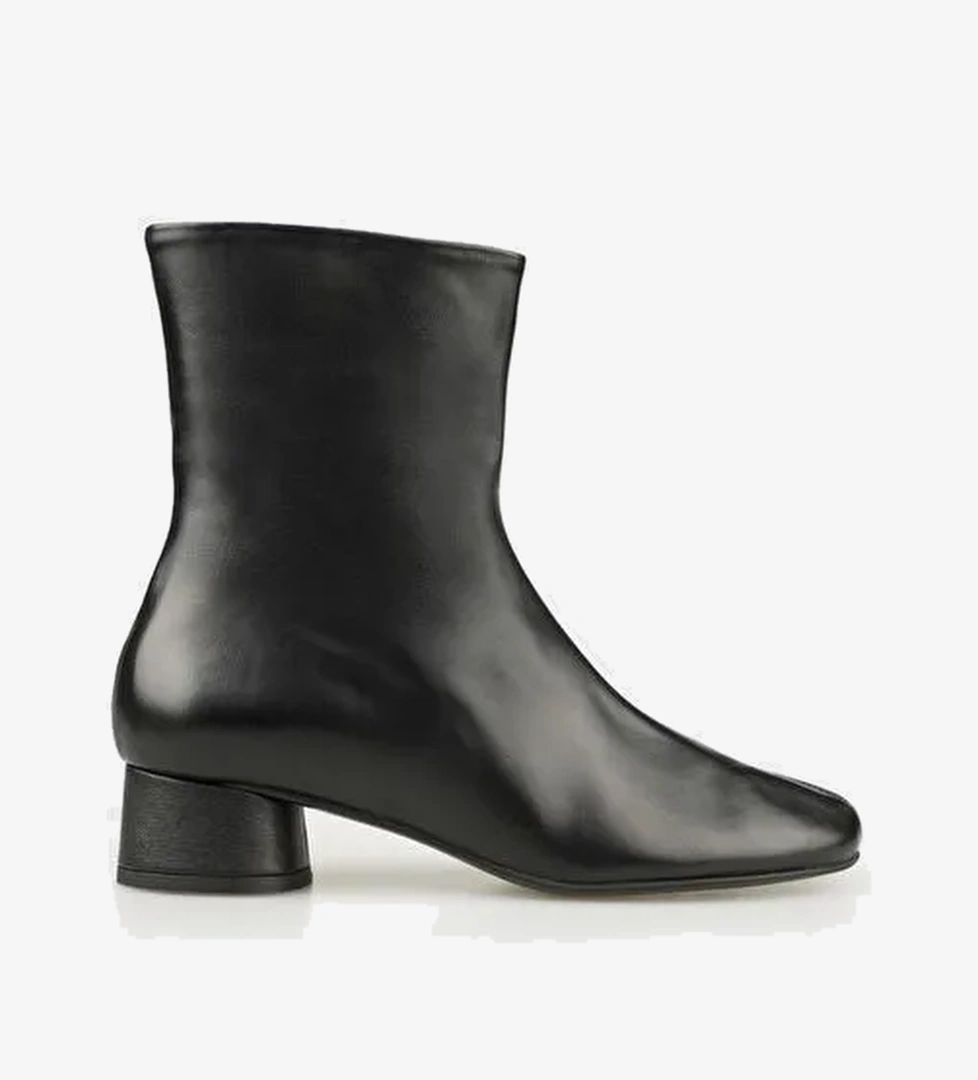 Siyah Deri Kadın Klasik Bot - Görsel 1