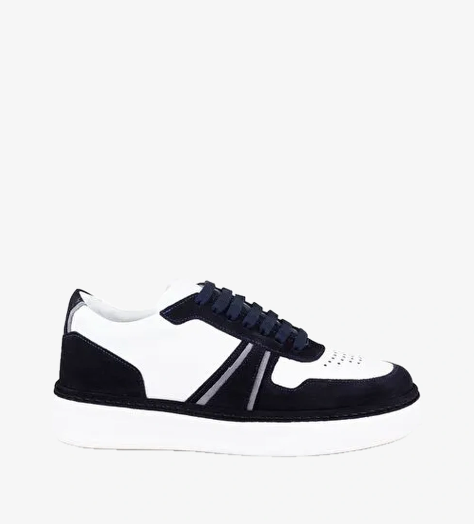 Kirk Lacivert Erkek Deri Spor Ayakkabı - Görsel 1