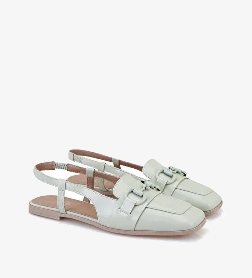 Kadın Yeşil Rugan Deri Babet - Görsel 1