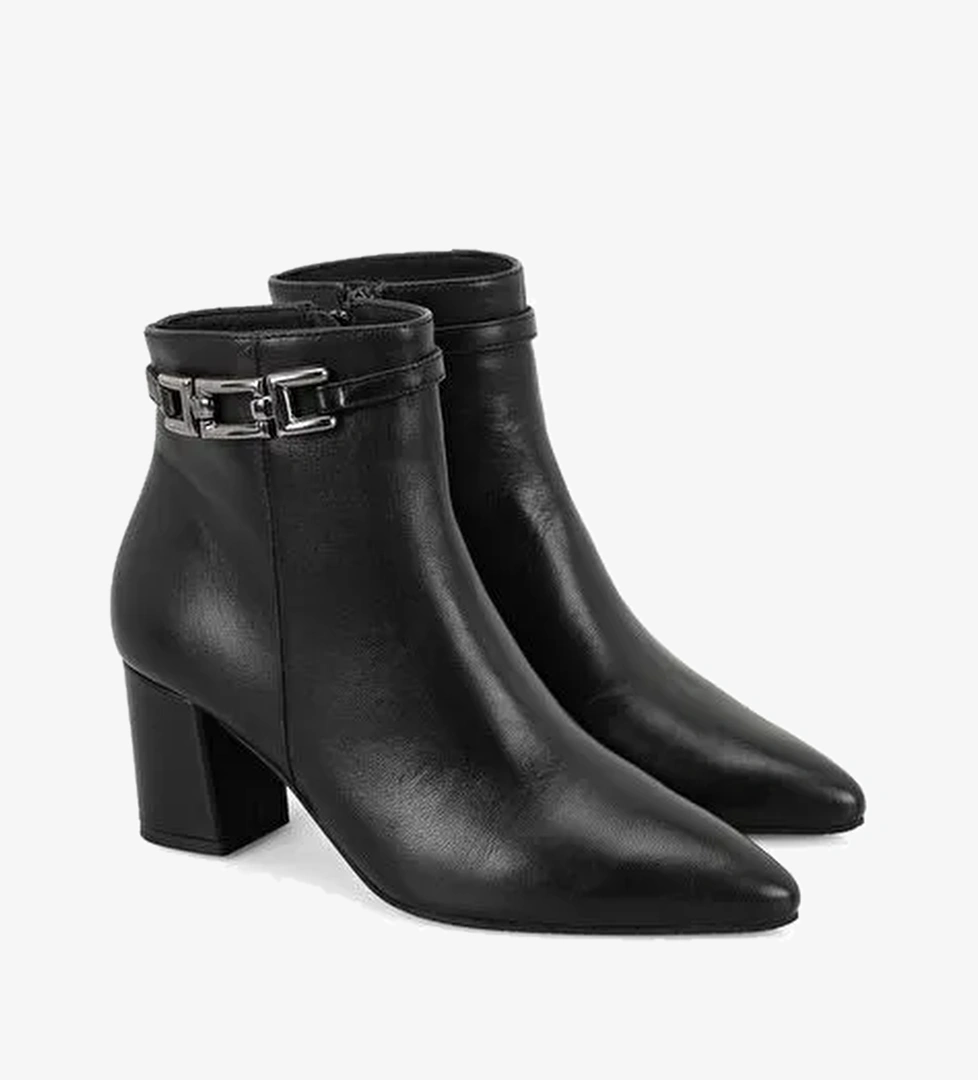 Desa Siyah Kadın DesaComfort Toka Aksesuarlı Topuklu Deri Bot | Boyner Siyah - 1. görsel