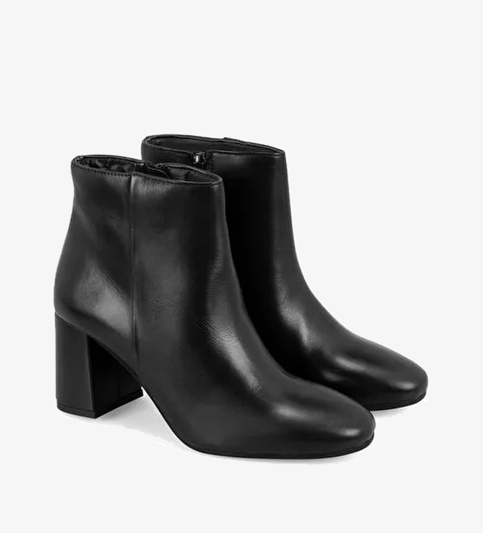 Desa Desa Mariv Siyah Kadın Fermuarlı Topuklu Deri Bot | Boyner Siyah - 1. görsel