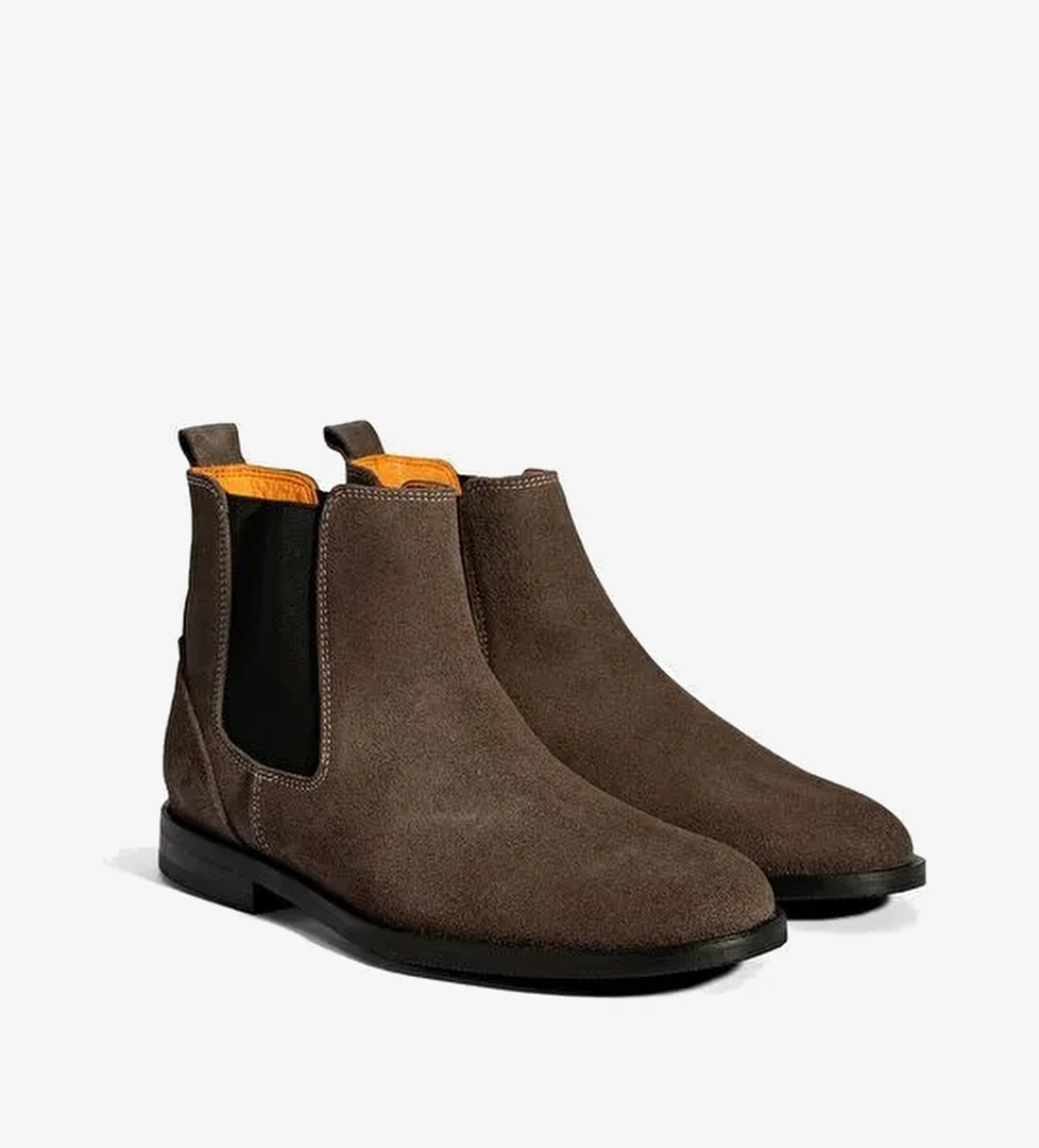 Kadın Vizon Lastik Detaylı Süet Deri Bot - Görsel 1