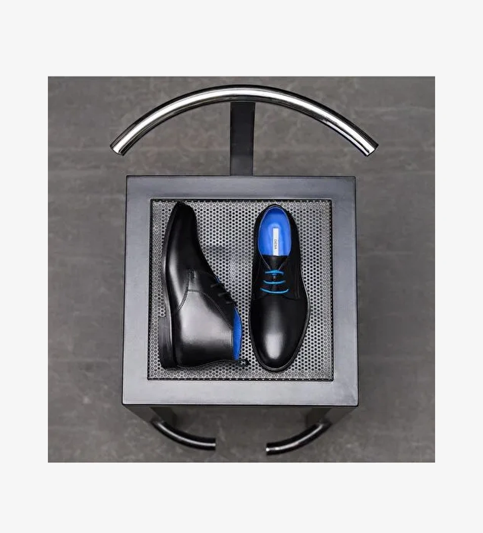 Kadın Siyah Mavi Bağcık Detaylı Deri Bot - Görsel 1