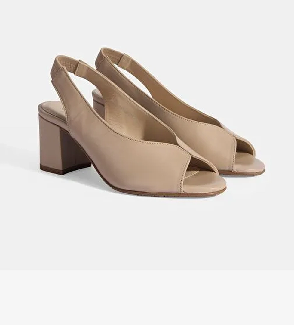 Desa Kadın Vizon DesaComfort Lastik Bantlı Slingback Topuklu Ayakkabı | Boyner Vizon - 1. görsel