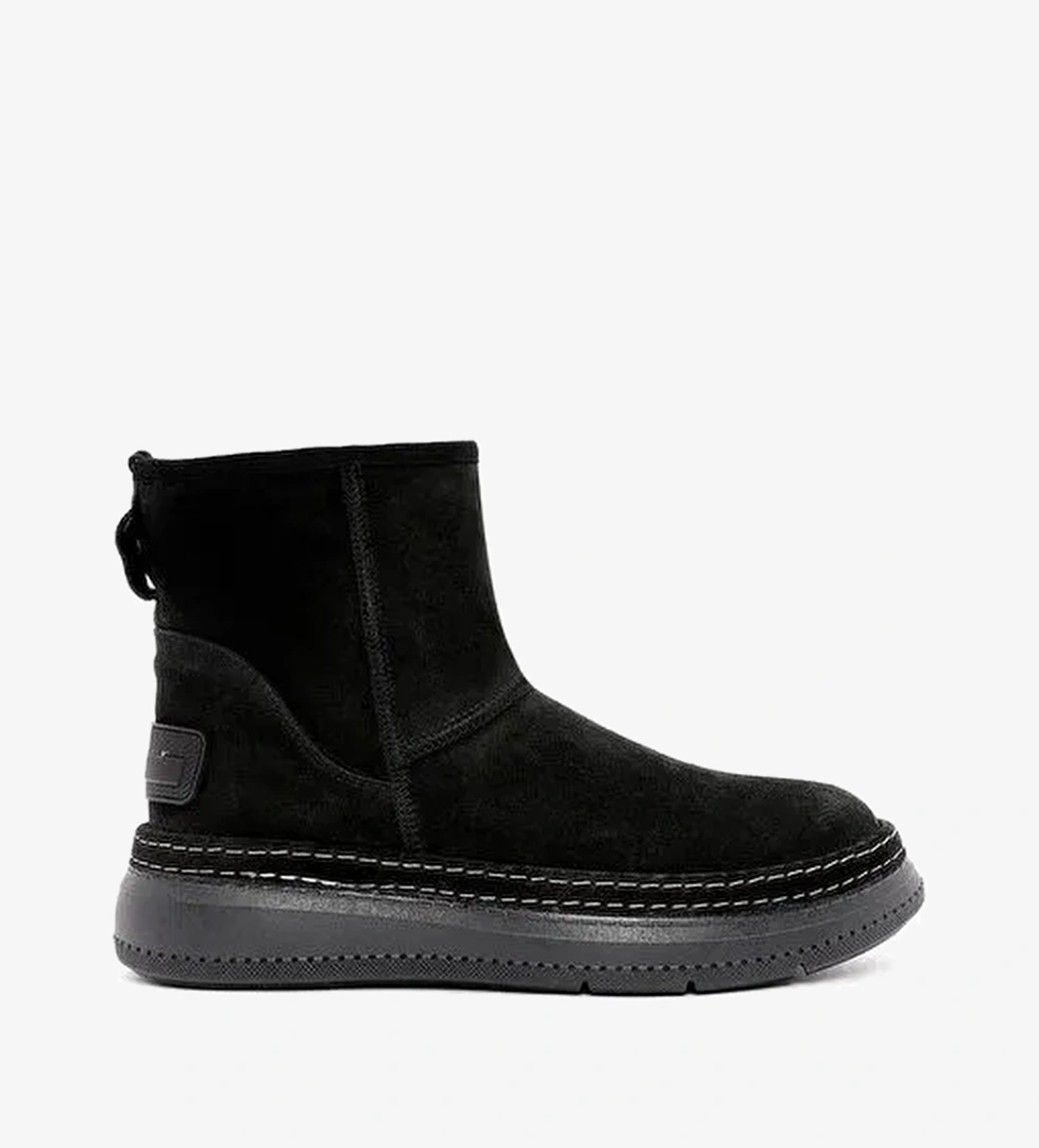 Kadın Siyah Süet Deri Teddy Bot 25WFD130410 - Görsel 1