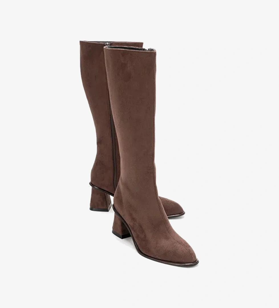 Luvi Shoes Luvi Shoes Belirsiz PARADİS Kahverengi Süet Kadın Kalın Topuklu Çizme Bot | Boyner Belirsiz - 1. görsel