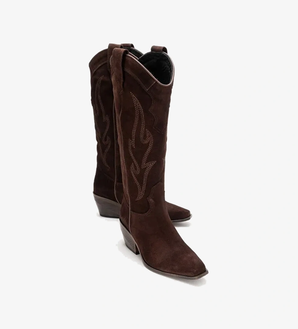 Luvi Shoes Luvi Shoes Belirsiz PİETRO Kahve Kahve Süet Hakiki Deri Kadın Western Çizme Bot | Boyner Belirsiz - 1. görsel
