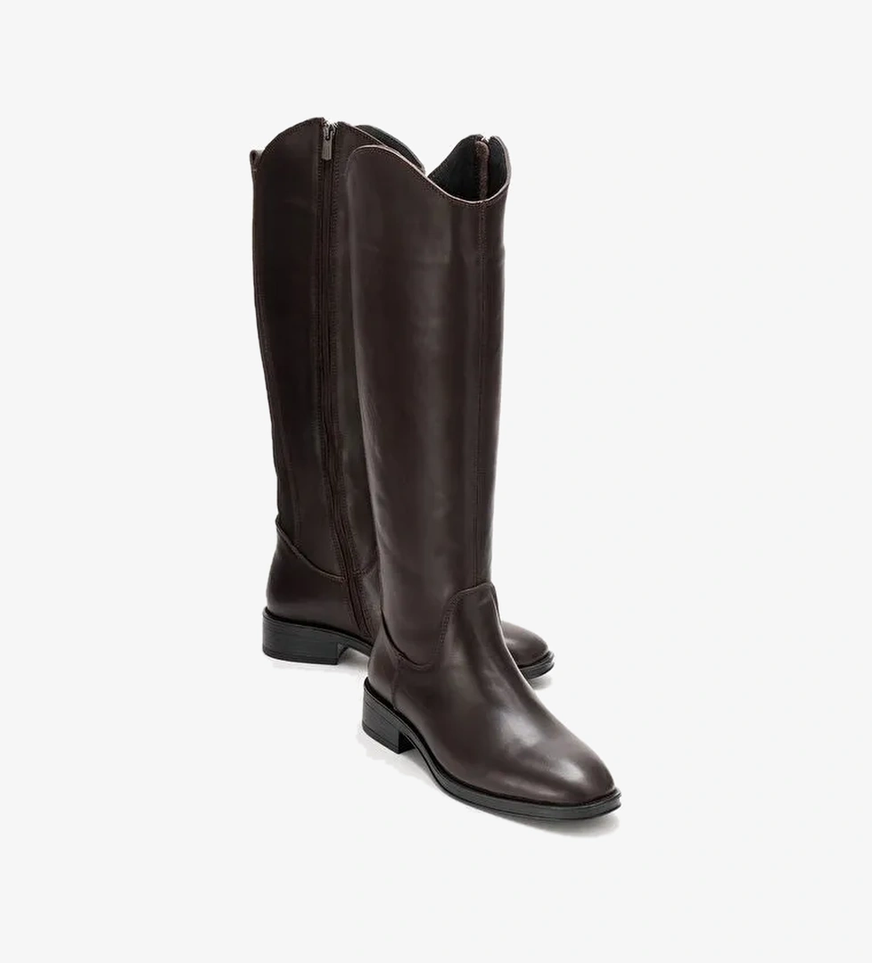 Luvi Shoes Luvi Shoes RUIZ Kahverengi Cilt Hakiki Deri Streç Detaylı Kadın Çizme Bot | Boyner Kahverengi - 1. görsel